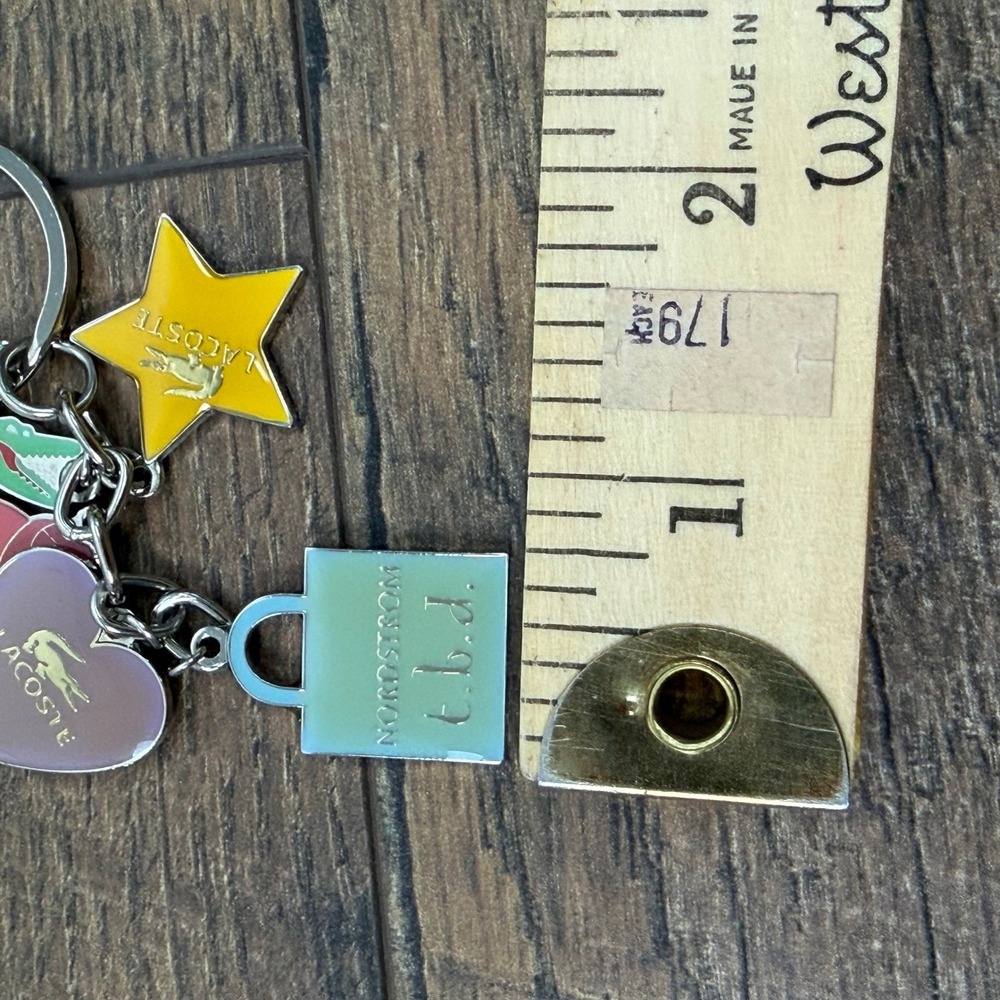 Lacoste Nordstrom TBD Enamel Charm Keychain Multicolor 5pc - Picture 6 of 10